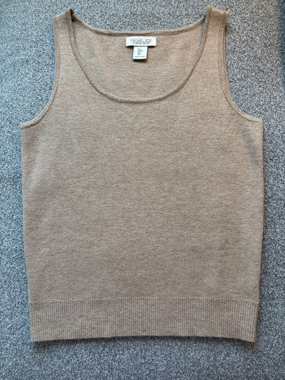 Rachel Zoe Camel Knit Cashmere-Blend Tank Top